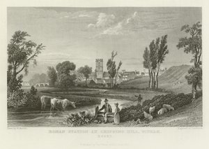 Római állomás Chipping Hillben, Witham, Essex alkotó: William Henry Bartlett