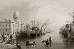 The Custom House, Dublin, George Virtue „Scenery and Antiquities of Ireland” című művéből, 1860-as évek