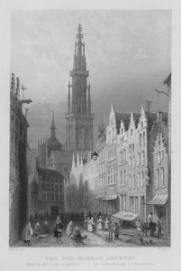 Tojáspiac, Antwerpen (metszet) alkotó: William Henry Bartlett