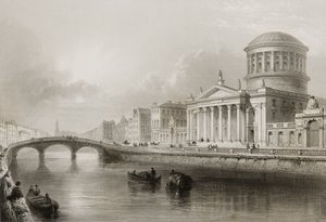 The Four Courts, Dublin, George Virtue „Scenery and Antiquities of Ireland” című művéből, 1860-as évek