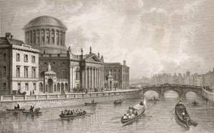 The Four Law Courts, Dublin, metszett Owen alkotó: William Henry Bartlett