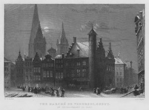Péntek március, Gent (metszet) alkotó: William Henry Bartlett