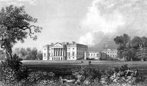 Thorndon Hall, Essex, metszett Henry Adland, 1831 alkotó: William Henry Bartlett
