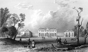 Thorndon Hall, Essex, metszett Henry Adland, 1832 alkotó: William Henry Bartlett