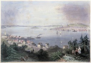 Halifax képe – William Henry Bartlett „” kanadai tájképben illusztrálva” című filmben, szerk. George Virtue alkotó: William Henry Bartlett