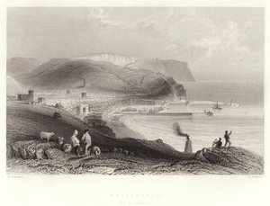 Whitehaven, (St Bees-headdel együtt) alkotó: William Henry Bartlett