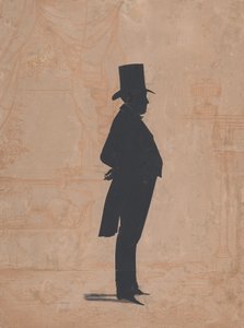 Egy ismeretlen férfi sziluettje cilinderben és farokban, 1828-83. alkotó: William Henry Brown