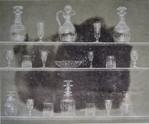Üvegtárgyak, fénykép, a természet ceruzájából, 1844 alkotó: William Henry Fox Talbot