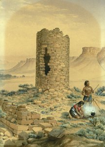 Ősi kőből készült kerek torony, 1875.