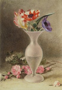 Üvegváza és virágok alkotó: William Henry Hunt