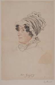 Mrs Hannah Gregory (vörös-szürke kréta papíron) alkotó: William Henry Hunt