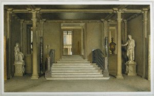 Északi bejárati csarnok a Chatsworth House-ban (akvarell papíron) alkotó: William Henry Hunt