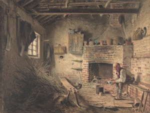 A favágó reggelije A gallygyűjtő étkezése, kb. 1832-34. alkotó: William Henry Hunt