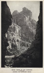 Colorado kanyonjai: A Gunnison fekete kanonja, oldalnézet, a Curecanti-tű látható (f/w fotó) alkotó: William Henry Jackson