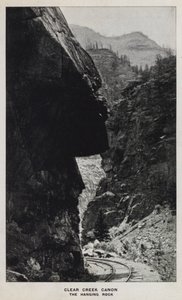 Colorado kanyonjai: Clear Creek Canon, The Hanging Rock (f/w fotó) alkotó: William Henry Jackson
