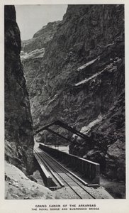 Colorado kanyonjai: Arkansas Grand Canon, The Royal Gorge és Függesztett híd (f/w fotó) alkotó: William Henry Jackson