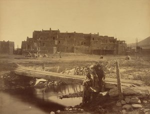Taos városa, Észak-Új-Mexikó, a Denver–Rio Grande vasútvonal alkotó: William Henry Jackson