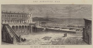 Az Ashantee háború, L E L sírja Cape Coast kastélyban alkotó: William Henry James Boot