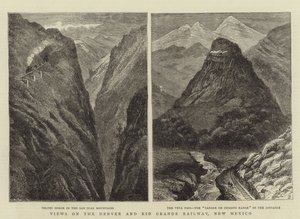 Kilátás a denveri és a Rio Grande vasútra, Új-Mexikóban alkotó: William Henry James Boot