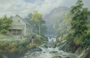 Régi használaton kívüli malom, Dolgelly (77867-es pár) alkotó: William Henry Mander