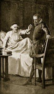 Knox a halálos ágyán, 1572 novembere, illusztráció a "Hutchinson