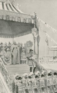 A királynőt India császárnőjének kiáltották ki Delhiben alkotó: William Henry Margetson