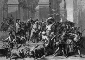 Ne csináld Atyám házát és áruházát, a 19. század közepe. alkotó: William Henry Mote