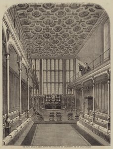 A királyi kápolna, St. Jamess, a királyi házasságkötéshez szükséges átalakítások és előkészületek bemutatása alkotó: William Henry Prior