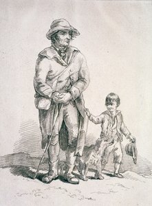 Egy rusztikus kutyával és egy fiúval, Tartományi karakterek, 1813 alkotó: William Henry Pyne