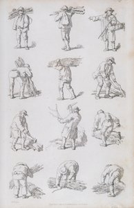 Illusztráció a „Rusztikus figurák rézkarcai: a táj díszítésére”, 1815 alkotó: William Henry Pyne