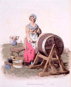 Milkmaids, The Costumes of Great Britain; Ritka és meggyőző kép a munkásosztályról, 1808 alkotó: William Henry Pyne