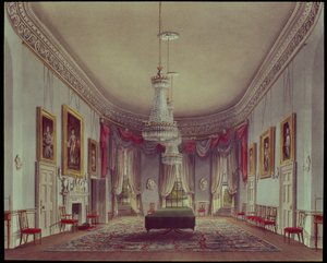 The Dining Room, Frogmore Pyne királyi rezidenciáiból, 1818 alkotó: William Henry Pyne