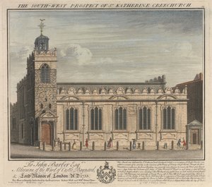 A St. Katherine Cree templom délnyugati kilátása alkotó: William Henry Toms
