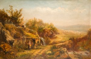 Házikó és malomkerék, alkotó: William Henry Vernon