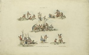Tábori jelenetek, 1803 (színes rézkarc) alkotó: William Henry after Pyne