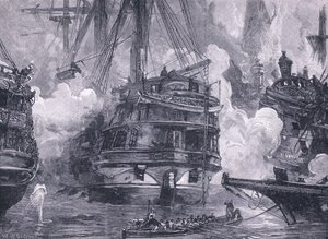 A navarinói csata i.sz. 1828 (litho) alkotó: William Heysham (after) Overend