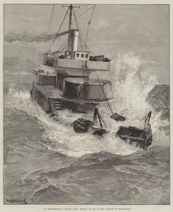 Kísérleti körút, a HMS Hecate a tengeren Helgoland felé vezető úton