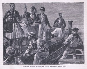 A görög katonák letartóztatták a brit tengerészeket 1850-ben