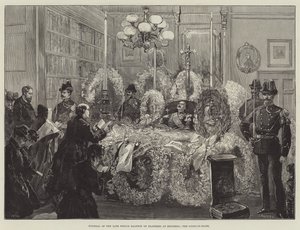 A néhai Baldwin flandriai herceg temetése Brüsszelben, a fekvő államban