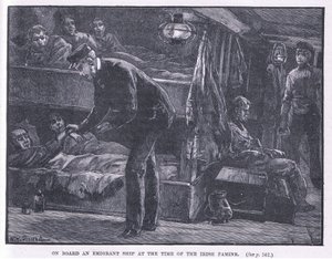 Egy emigráns hajó fedélzetén az ír éhínség idején, 1846-ban