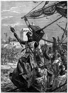 I. Richárd, Coeur de Lion partraszállás Jaffa Joppánál, 1191. szeptember, 1880. alkotó: William Heysham Overend