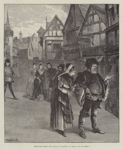 Jelenet Verdi Falstaff új operájából, Milánóban, III. felvonás, 1. jelenet