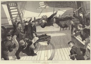 Sling the Monkey! Vázlat a fedélzeten HMS Inconstant alkotó: William Heysham Overend