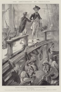 Trafalgar évfordulója, a trafalgari csata, Collingwood admirális a Royal Sovereign fedélzetén