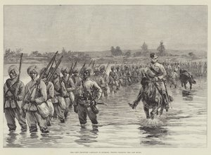 A Chin Frontier kampány Burmahban, csapatok átkelnek a Yaw folyón