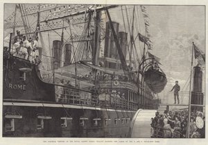 A gyarmati látogatók a Royal Albert Docksban, malájok a P and O Steam-Ship Rome hajógyárban