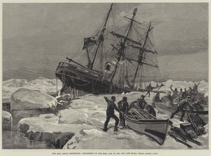 Az Eira sarkvidéki expedíció, az Eira elsüllyedése, 1881. augusztus 21., a Flora-foknál, Ferenc József-földön. alkotó: William Heysham Overend