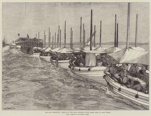 A nílusi expedíció, a tevehadtest első hadosztályának megérkezése Wady Halfához alkotó: William Heysham Overend