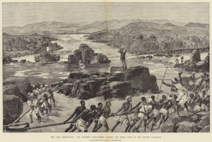 A Nílus-expedíció, a Nassif-Kheir gőzhajó áthalad a második szürkehályog első kapuján alkotó: William Heysham Overend