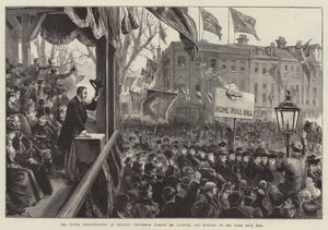 Az ulsteri tüntetés Belfastban, a Balfour úr melletti felvonulás és a Home Rule Bill felgyújtása